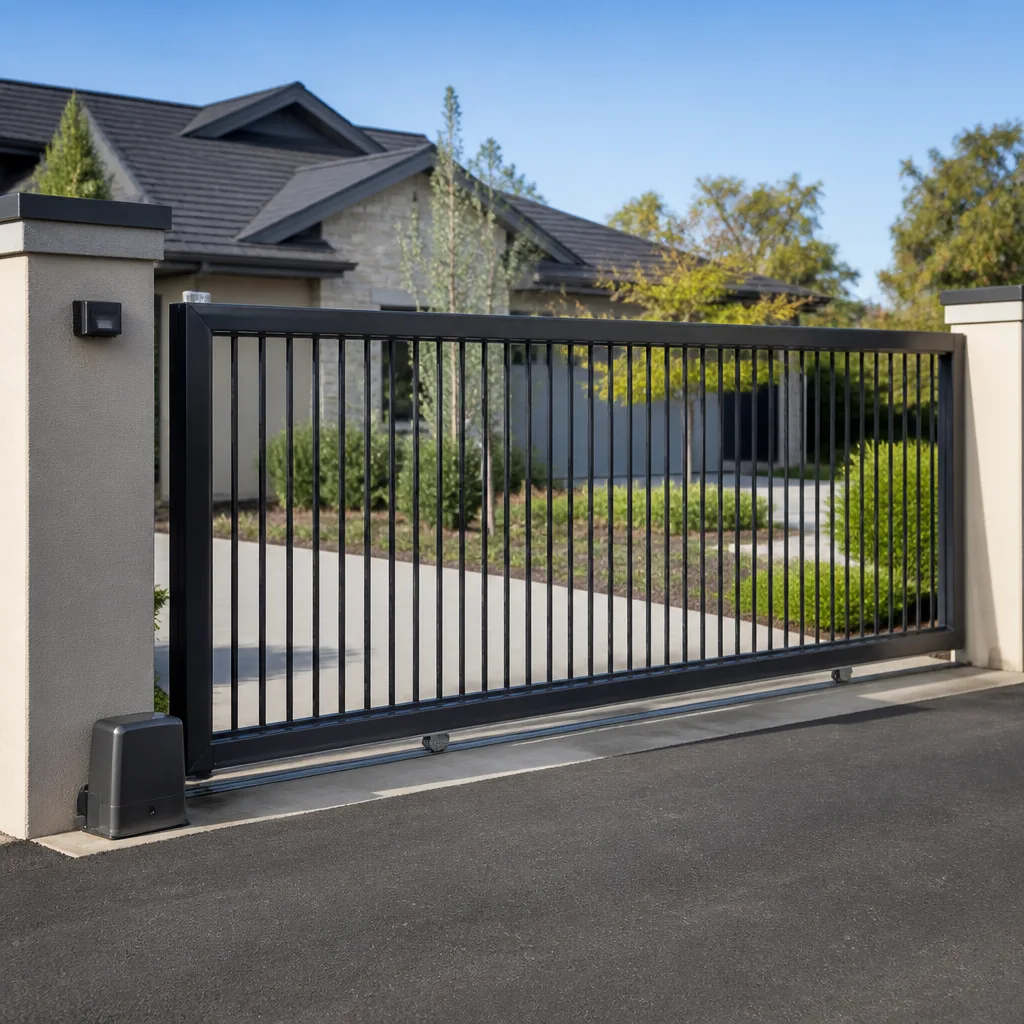 Sliding driveway gates